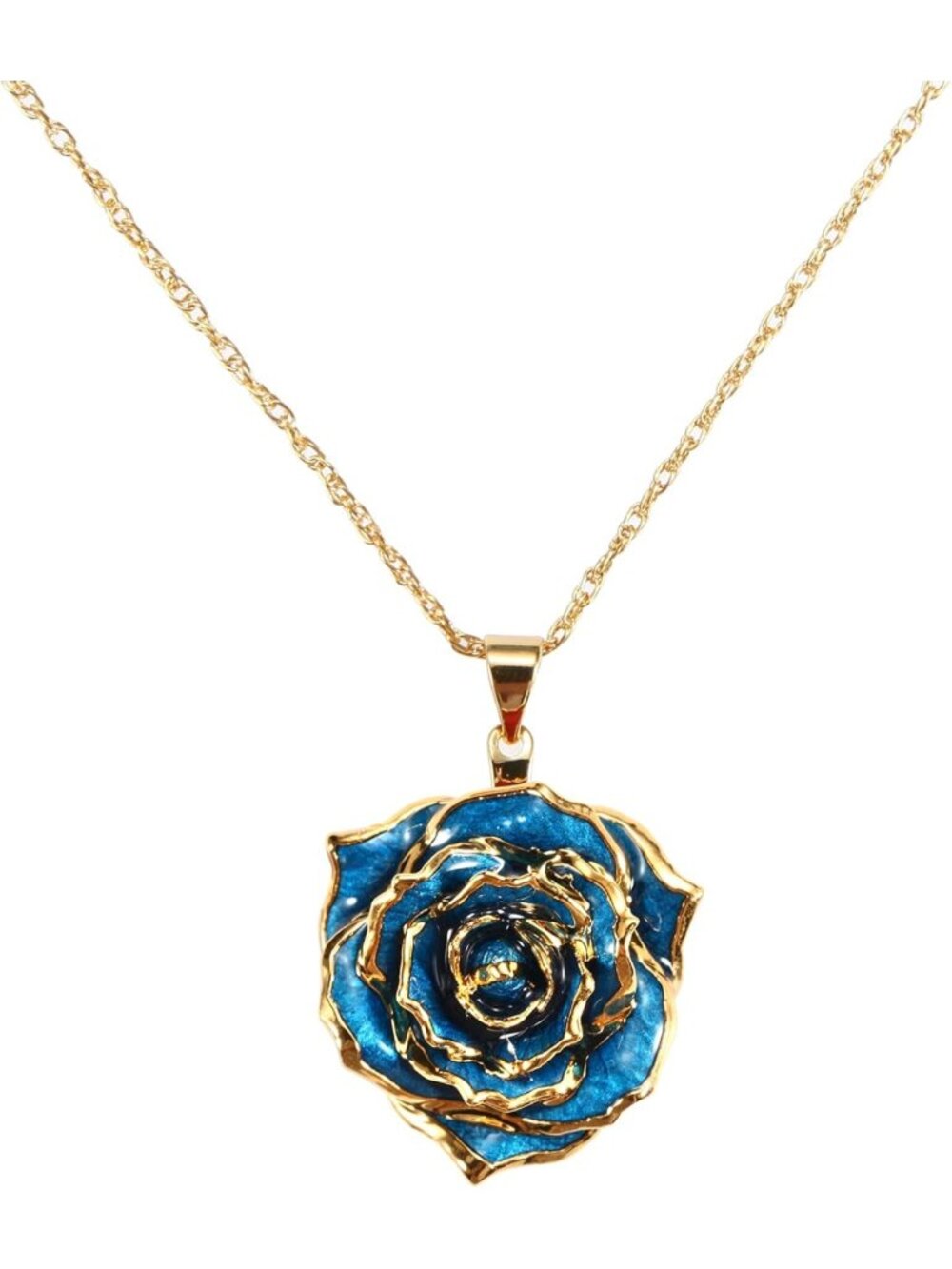 24K Gold Dipped Rose Pendant Necklace - Elegant Gift for Women, Moms & Special